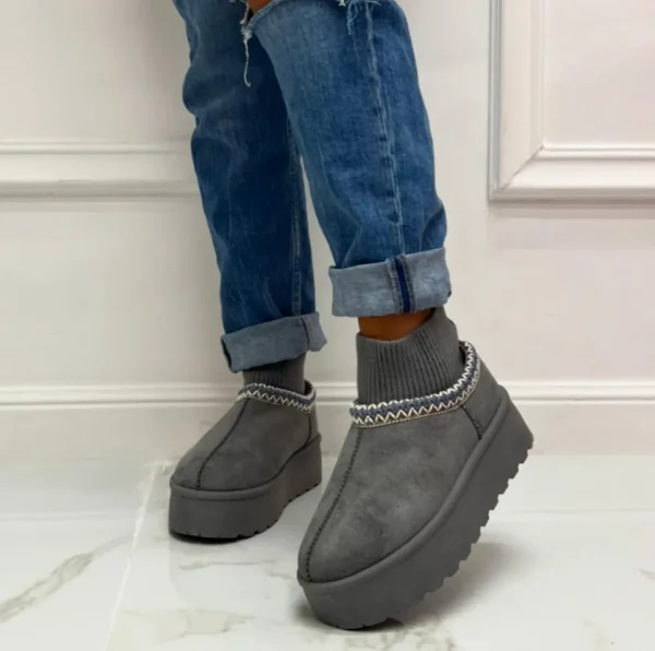 Primi Tacchi Jeanne - Stivaletto Eskimo Boots Gomma Alta Grigio Discount