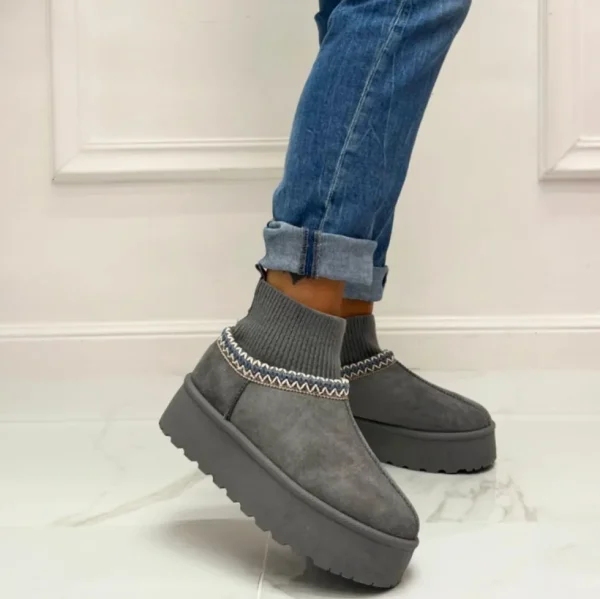 Primi Tacchi Jeanne - Stivaletto Eskimo Boots Gomma Alta Grigio Discount