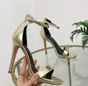 Primi Tacchi Karem - Sandali Donna Tacco Spillo Con Cinturino Alla Caviglia Oro Outlet