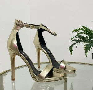 Primi Tacchi Karem - Sandali Donna Tacco Spillo Con Cinturino Alla Caviglia Oro Outlet