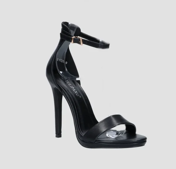 Primi Tacchi Karem - Sandali Donna Tacco Spillo Con Cinturino Alla Caviglia Nero New