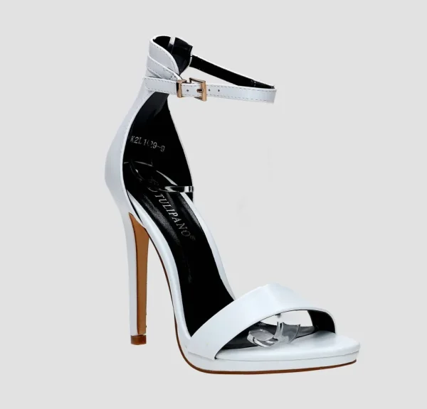 Primi Tacchi Karem - Sandali Donna Tacco Spillo Con Cinturino Alla Caviglia Bianco Online