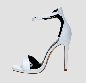 Primi Tacchi Karem - Sandali Donna Tacco Spillo Con Cinturino Alla Caviglia Bianco Online
