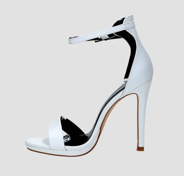 Primi Tacchi Karem - Sandali Donna Tacco Spillo Con Cinturino Alla Caviglia Bianco Online