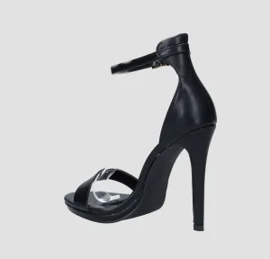Primi Tacchi Karem - Sandali Donna Tacco Spillo Con Cinturino Alla Caviglia Nero New