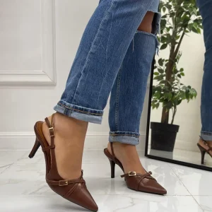 Primi Tacchi Karol - Décolleté Donna Tacco A Spillo Punta Elegante Marrone New