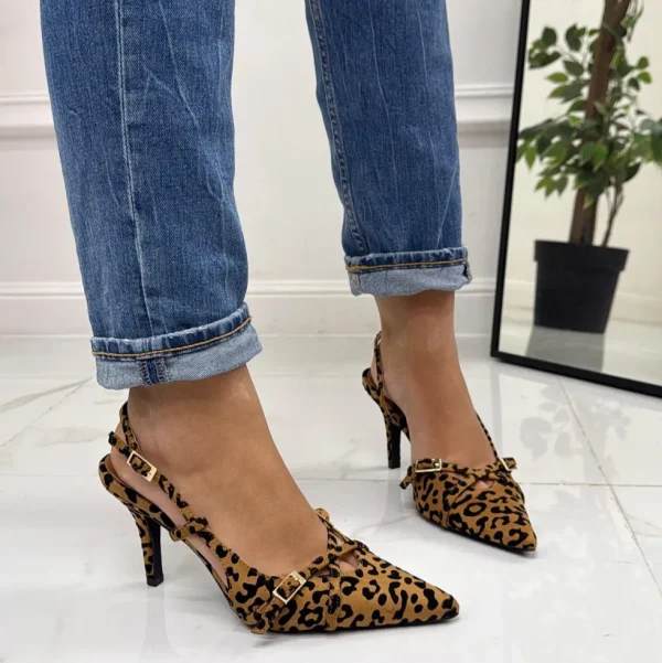 Primi Tacchi Karol - Décolleté Donna Tacco Spillo Punta Elegante LEOPARDATO Sale
