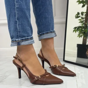 Primi Tacchi Karol - Décolleté Donna Tacco A Spillo Punta Elegante Marrone New