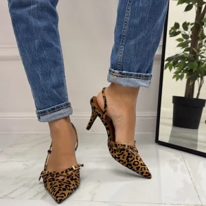 Primi Tacchi Karol - Décolleté Donna Tacco Spillo Punta Elegante LEOPARDATO Sale