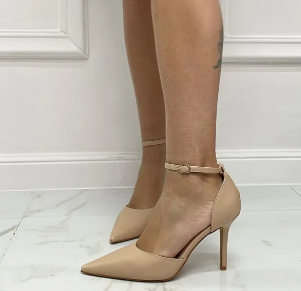 Primi Tacchi Kenza - Décolleté Donna Tacco Spillo Punta Beige Outlet