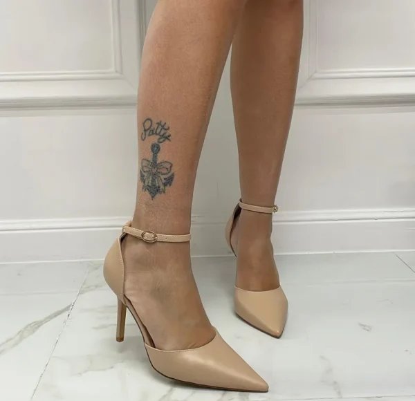 Primi Tacchi Kenza - Décolleté Donna Tacco Spillo Punta Beige Outlet