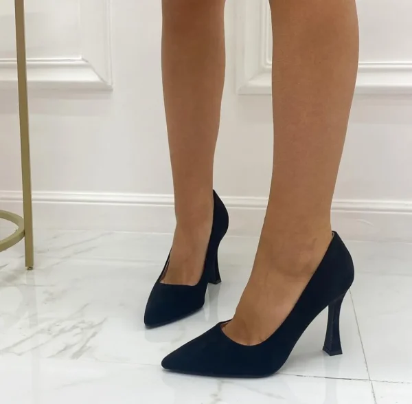 Primi Tacchi Kesha - Decolleté Donna Scarpe Tacco Punta Casual Elegante Nero Hot