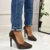 Primi Tacchi Kyliee - Décolleté Donna Punta Tacco Spillo Marrone Discount