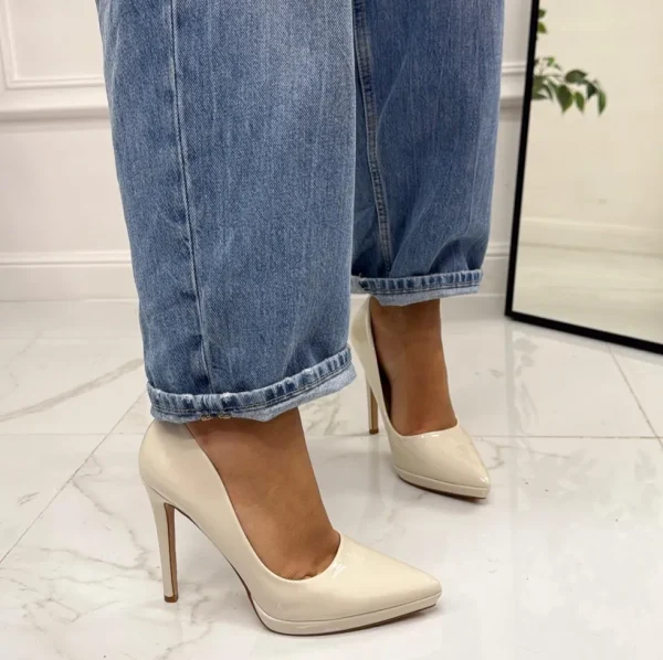 Primi Tacchi Kyliee - Décolleté Donna Punta Tacco Spillo Beige Discount