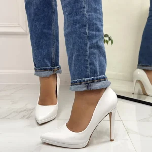 Primi Tacchi Kyliee - Décolleté Donna Punta Tacco Spillo Bianco Hot