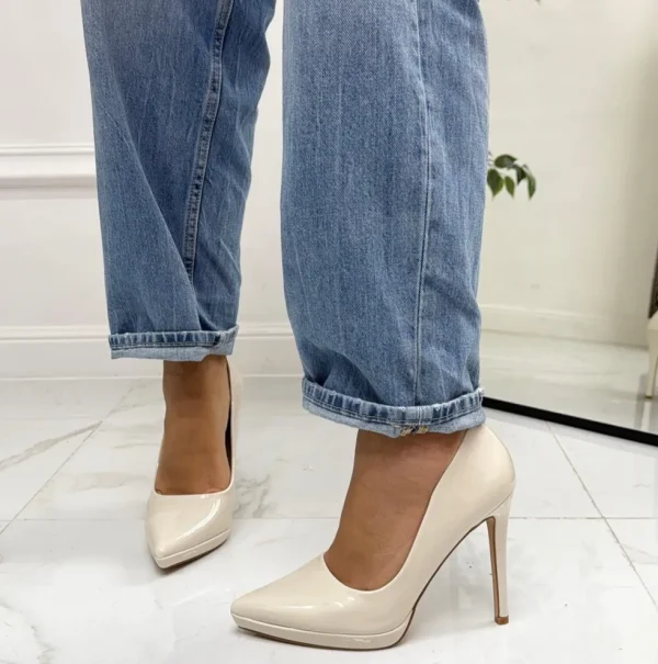 Primi Tacchi Kyliee - Décolleté Donna Punta Tacco Spillo Beige Discount