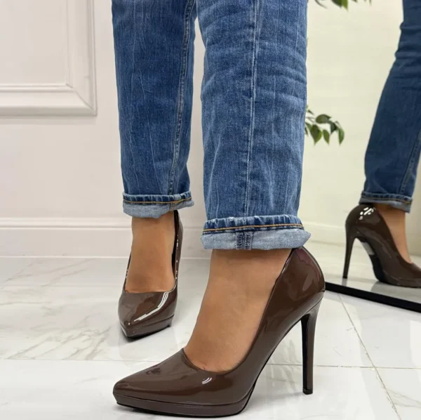 Primi Tacchi Kyliee - Décolleté Donna Punta Tacco Spillo Marrone Discount