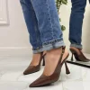 Primi Tacchi Linda - Décolleté Donna Tacco Spillo Punta Vernice Marrone Hot