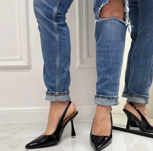 Primi Tacchi Linda - Décolleté Donna Tacco Spillo Punta Vernice Nero Outlet