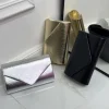 Primi Tacchi Lisbona - Pochette Borsa Donna Rigida Clip Tracolla Elegante Nero Oro Hot