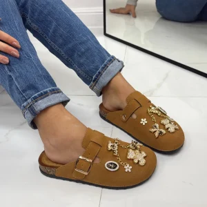 Primi Tacchi Lucky - Scarpa Sabot Mules Donna Tallone Scoperto Cuoio Clearance