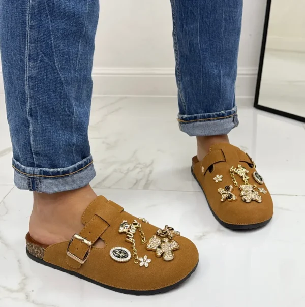 Primi Tacchi Lucky - Scarpa Sabot Mules Donna Tallone Scoperto Cuoio Clearance