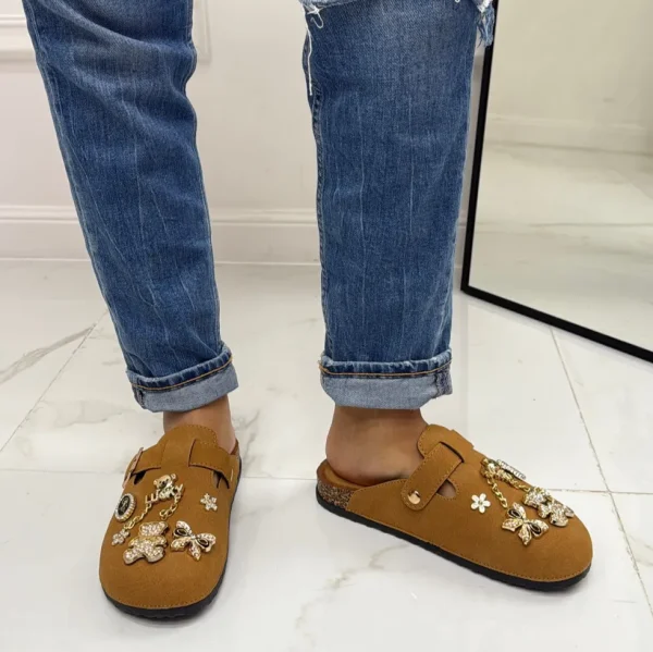 Primi Tacchi Lucky - Scarpa Sabot Mules Donna Tallone Scoperto Cuoio Clearance