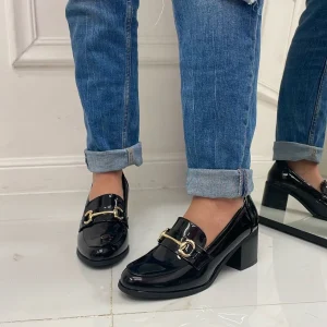 Primi Tacchi Lucy - Mocassino Tacco Donna Casual Elegante Nero Hot