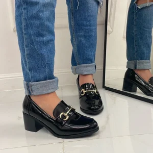 Primi Tacchi Lucy - Mocassino Tacco Donna Casual Elegante Nero Hot