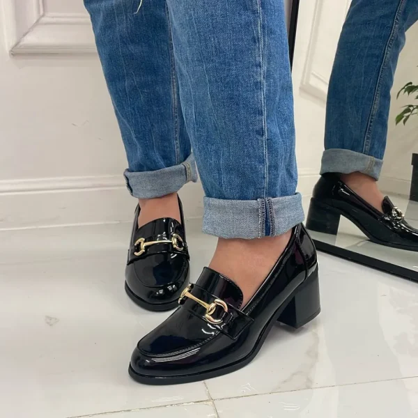 Primi Tacchi Lucy - Mocassino Tacco Donna Casual Elegante Nero Hot