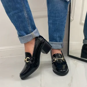 Primi Tacchi Lucy - Mocassino Tacco Donna Casual Elegante Nero Hot
