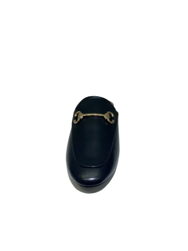 Primi Tacchi Luna - Sabot Mules Pantofolina Donna Flat Punta Tallone Scoperto Nero Clearance