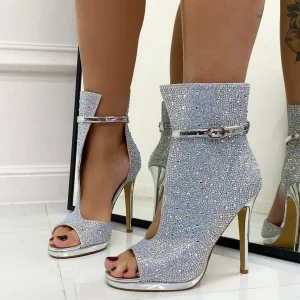 Primi Tacchi Madyson - Scarpa con Tacco Alto Strass Argento Clearance