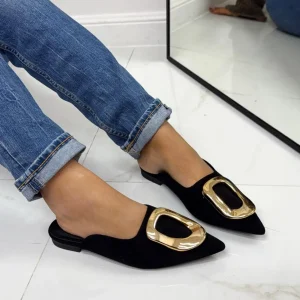 Primi Tacchi Malika - Scarpa Sabot Donna Tallone Scoperto Nero New