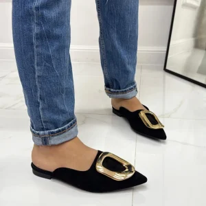Primi Tacchi Malika - Scarpa Sabot Donna Tallone Scoperto Nero New