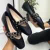 Primi Tacchi Mallory - Scarpe Donna Ballerine Cinturini Comode NERO Discount