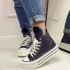 Primi Tacchi Marbella - Sneakers Donna Scarpe Ginnastica Lacci Casual Comodo Jeans Discount