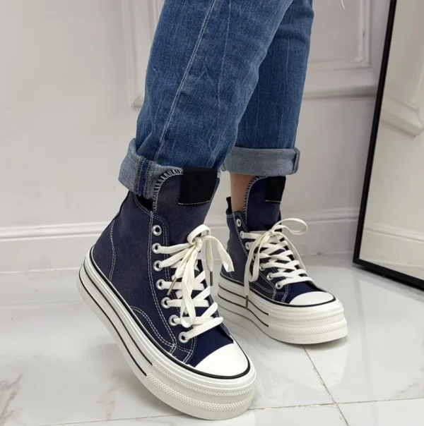 Primi Tacchi Marbella - Sneakers Donna Scarpe Ginnastica Lacci Casual Comodo Jeans Discount