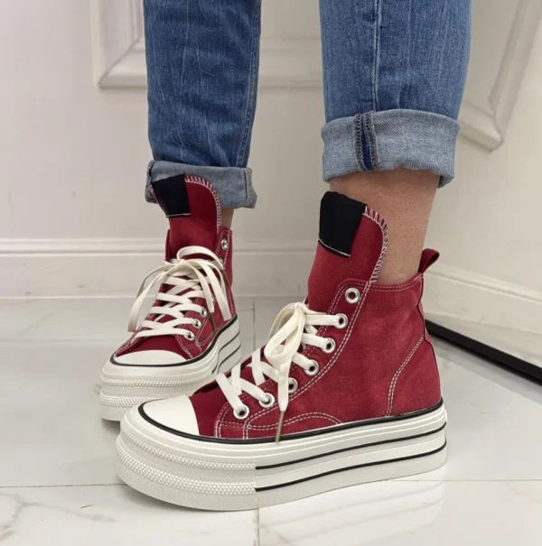 Primi Tacchi Marbella - Sneakers Donna Scarpe Ginnastica Lacci Casual Comodo Bordea Online