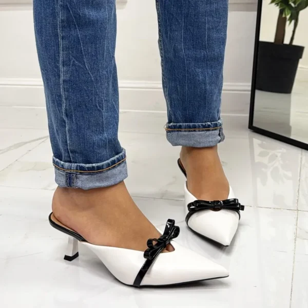 Primi Tacchi Margot - Décolleté Donna Tacco Spillo Basso Elegante Bianco Clearance