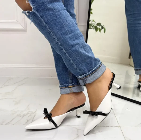 Primi Tacchi Margot - Décolleté Donna Tacco Spillo Basso Elegante Bianco Clearance