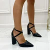 Primi Tacchi Marianna - Décolleté Donna Tacco Quadrato Punta Nero Clearance