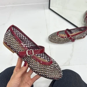 Primi Tacchi Marina - Scarpe Donna Ballerine Casual Strass Rosse Best