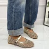 Primi Tacchi Marina - Scarpe Donna Ballerine Casual Strass Oro New