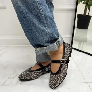 Primi Tacchi Marina - Scarpe Donna Ballerine Casual Strass Nere Online