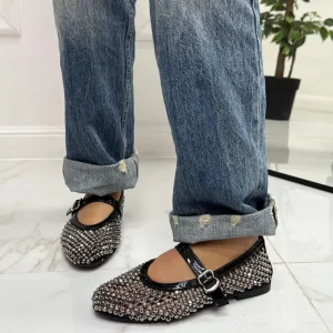 Primi Tacchi Marina - Scarpe Donna Ballerine Casual Strass Nere Online