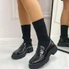 Primi Tacchi Marisa - Mocassino Donna Scarpa Basso Calzino Casual Nero Hot