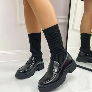 Primi Tacchi Marisa - Mocassino Donna Scarpa Basso Calzino Casual Nero Hot