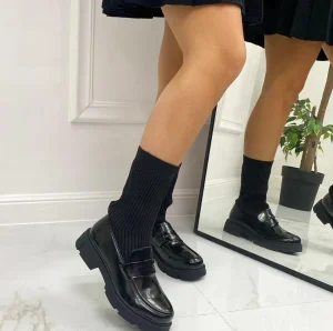 Primi Tacchi Marisa - Mocassino Donna Scarpa Basso Calzino Casual Nero Hot