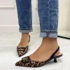Primi Tacchi Marlena - Décolleté Donna Cinturino Elastico Tacco Basso Elegante Leop Outlet